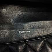 Balenciaga Large Buckle Diamond Pattern Black Leather Silver Metal Size 37 cm - 3