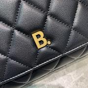 Balenciaga Large Buckle Diamond Pattern Black Leather Gold Metal Size 37 cm - 4