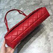 Balenciaga Large Buckle Diamond Pattern Red Leather Gold Metal Size 37 cm - 3
