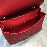 Balenciaga Large Buckle Diamond Pattern Red Leather Gold Metal Size 37 cm - 4