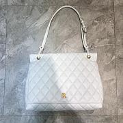 Balenciaga Large Buckle Diamond Pattern White Leather Gold Metal Size 37 cm - 1