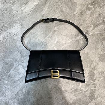 Balenciaga Downtown XS Shoulder Bag In Black Smooth Leather Size 25 cm