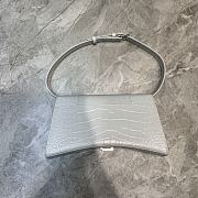 Balenciaga Downtown XS Shoulder Bag In White Crocodile Pattern Size 25 cm - 6
