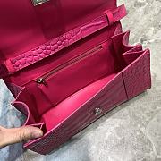 Balenciaga Downtown XS Shoulder Bag In Pink Crocodile Pattern Size 25 cm - 3