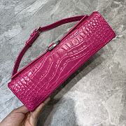 Balenciaga Downtown XS Shoulder Bag In Pink Crocodile Pattern Size 25 cm - 5