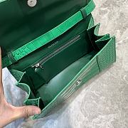 Balenciaga Downtown XS Shoulder Bag In Green Crocodile Pattern Size 25 cm - 5
