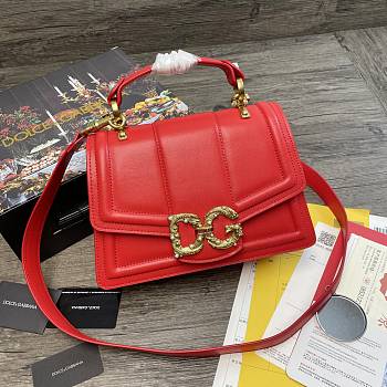 D&G Amore Bag In Calfskin Leather Red BB6675 Size Size 27 x 8 x 18 cm