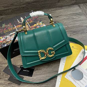 D&G Amore Bag In Calfskin Leather Green BB6675 Size 27 x 8 x 18 cm