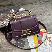 D&G Amore Bag In Calfskin Leather Purple BB6675 Size 27 x 8 x 18 cm - 1