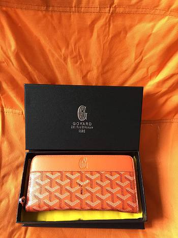 Goyard Zippy Long Wallet Orange Size 19 cm