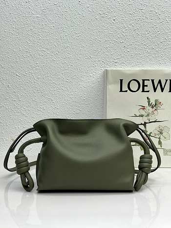 Loewe Flamenco Bag Khaki Green 10855 Size 22.5 x 18 x 9 cm