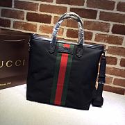 Gucci Black Techno Canvas Web Vertical Tote Bag 337070 Size 32 x 34 x 16 cm - 1