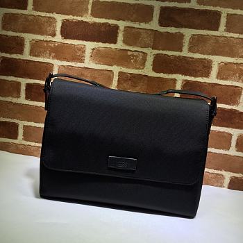 Gucci Men's Techno Canvas Messenger Bag Black 337073 Size 37 x 29 x 10 cm