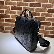 Gucci GG Embossed Briefcase Black ‎658573 Size 40 x 29 x 6 cm - 2
