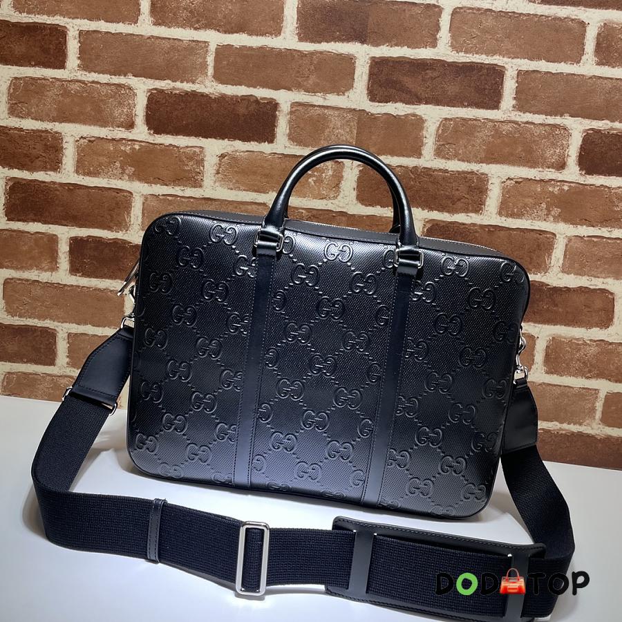 Gucci GG Embossed Briefcase Black ‎658573 Size 40 x 29 x 6 cm - dodotop.ru