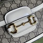 Gucci Horsebit 1955 GG Supreme Mini Bag White 658574 Size 20.5 x 14 x 5 cm - 4