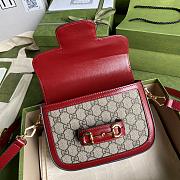 Gucci Horsebit 1955 GG Supreme Mini Bag Red 658574 Size 20.5 x 14 x 5 cm - 4