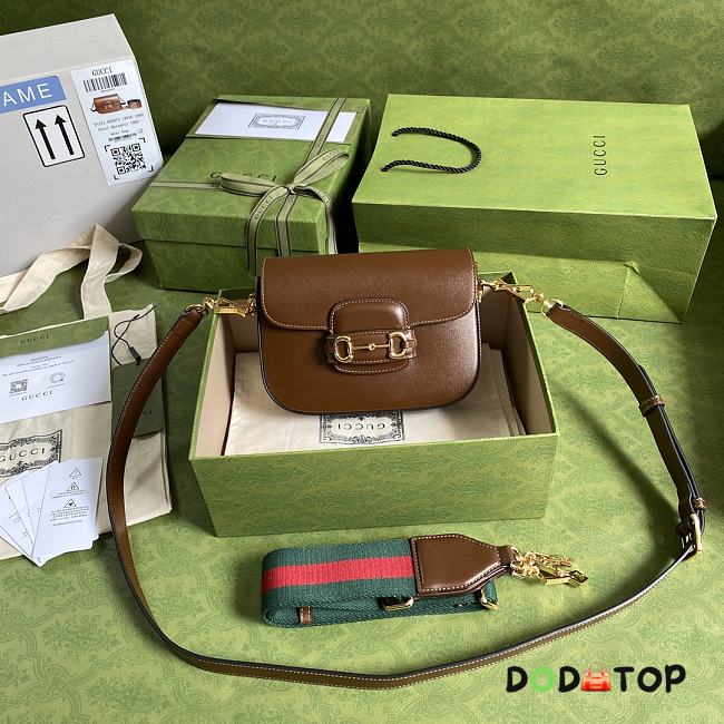 Gucci Horsebit 1955 Mini Bag Brown Leather 658574 Size 20.5 x 14 x 5 cm - 1