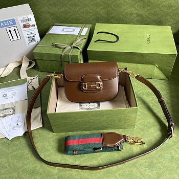 Gucci Horsebit 1955 Mini Bag Brown Leather 658574 Size 20.5 x 14 x 5 cm