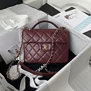 Chanel Mini FLap Bag With Top Handle Red AS2892 Size 20 x 15 x 6.5 cm - 1