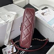 Chanel Mini FLap Bag With Top Handle Red AS2892 Size 20 x 15 x 6.5 cm - 5