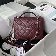 Chanel Mini FLap Bag With Top Handle Red AS2892 Size 20 x 15 x 6.5 cm - 3