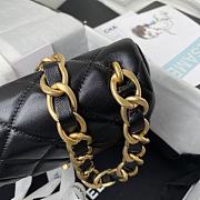 Chanel Flap Bag With Big Chain Leather Black Size 22 × 5 × 15.5 cm - 2