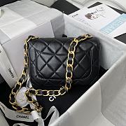 Chanel Flap Bag With Big Chain Leather Black Size 22 × 5 × 15.5 cm - 4