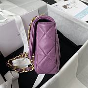 Chanel Flap Bag With Big Chain Leather Purple Size 22 × 5 × 15.5 cm - 6