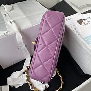 Chanel Flap Bag With Big Chain Leather Purple Size 22 × 5 × 15.5 cm - 5