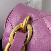 Chanel Flap Bag With Big Chain Leather Purple Size 22 × 5 × 15.5 cm - 2