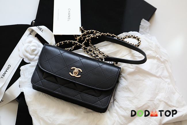 Chanel FU Vintage Black Flap Bag Size 20 × 12 × 8 cm - 1