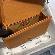 Chanel Boy Handbag Grain Calfskin Caramel A67086 Size 25 cm - 5