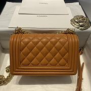 Chanel Boy Handbag Grain Calfskin Caramel A67085 Size 20 cm - 2
