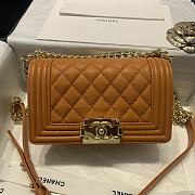 Chanel Boy Handbag Grain Calfskin Caramel A67085 Size 20 cm - 5