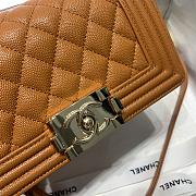 Chanel Boy Handbag Grain Calfskin Caramel A67085 Size 20 cm - 6