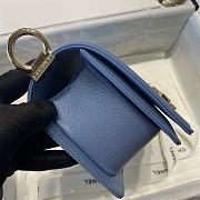 Chanel Boy Handbag Grain Calfskin Sky Blue A67085 Size 20 cm - 5