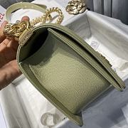 Chanel Boy Handbag Grain Calfskin Olive Green A67086 Size 25 cm - 4