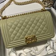 Chanel Boy Handbag Grain Calfskin Olive Green A67086 Size 25 cm - 6