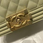 Chanel Boy Handbag Grain Calfskin Olive Green A67085 Size 20 cm - 5