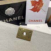 Chanel Boy Handbag Grain Calfskin White A67086 Size 25 cm - 5