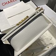 Chanel Boy Handbag Grain Calfskin White A67085 Size 20 cm - 6