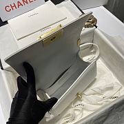 Chanel Boy Handbag Grain Calfskin White A67085 Size 20 cm - 5