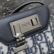 Dior Messenger Pouch Black Leather & Oblique Canvas Size 19 × 14 × 4 cm - 3