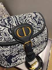 Dior Small Bobby Bag Blue Toile De Jouy Reverse Jacquard Size 18 x 14 x 5 cm - 3