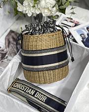 Dior Wicker Bucket Bag Blue Dior Oblique Jacquard Size 17 x 19 cm - 3