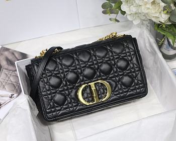 Dior Medium Caro Bag Black Supple Cannage Calfskin Size 25.5 x 15.5 x 8 cm