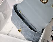 Dior Medium Caro Bag Cloud Blue Supple Cannage Calfskin Size 25.5 x 15.5 x 8 cm - 2