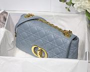 Dior Medium Caro Bag Cloud Blue Supple Cannage Calfskin Size 25.5 x 15.5 x 8 cm - 4