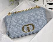 Dior Medium Caro Bag Cloud Blue Supple Cannage Calfskin Size 25.5 x 15.5 x 8 cm - 5